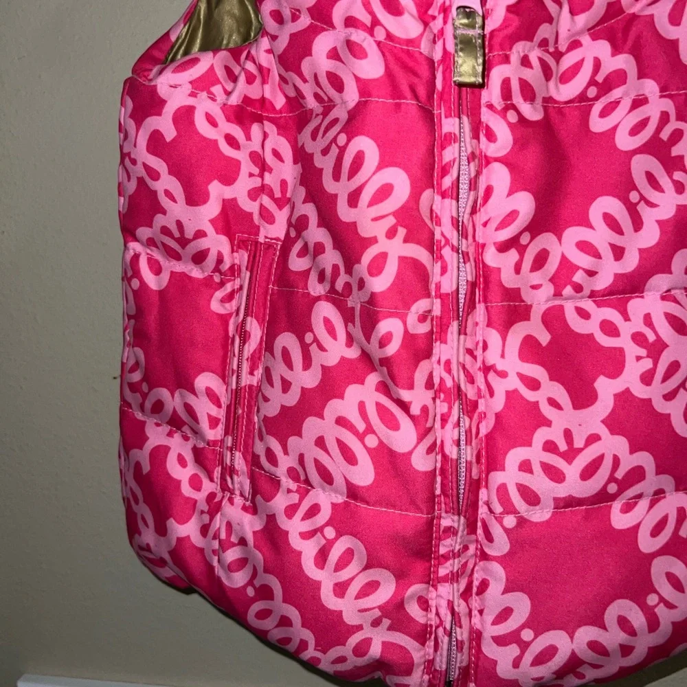 Lilly Pulitzer Pink Patterned Puffer Vest
